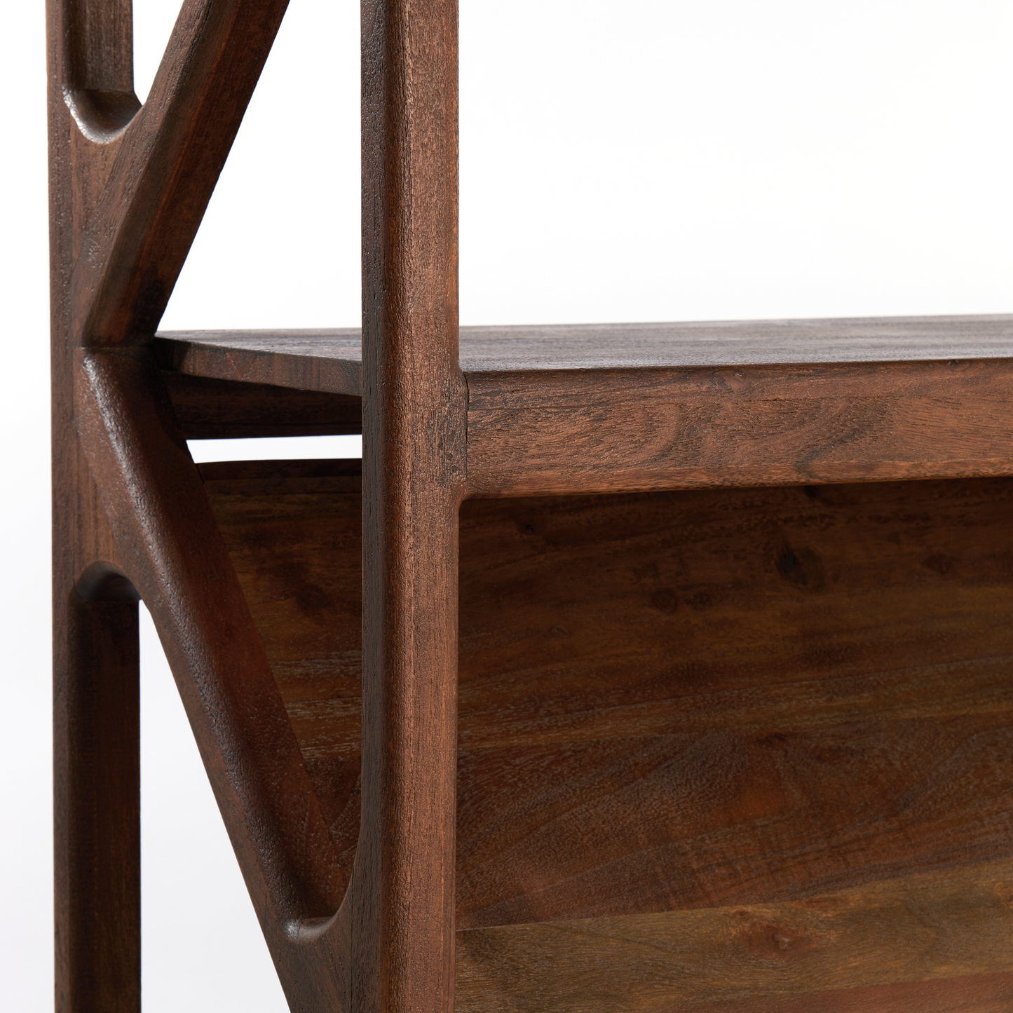 YUKI Acacia Dark Brown Open Cabinet