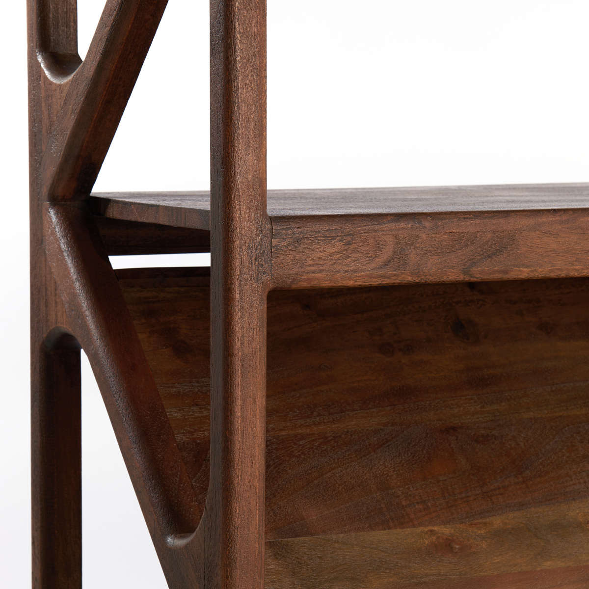 YUKI Acacia Dark Brown Open Cabinet
