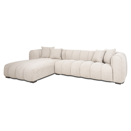 Novaro Natural Fancy Corner Sofa – Left Hand Lounge