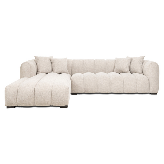 Novaro Natural Fancy Corner Sofa – Left Hand Lounge