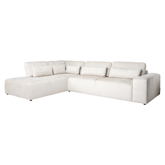 Lund Cream Fusion Corner Sofa – 3 Seater with Left Hand Ottoman
