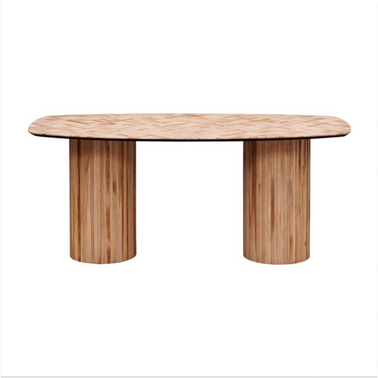 Alezan Oval Dining Table in Recycled Teak
