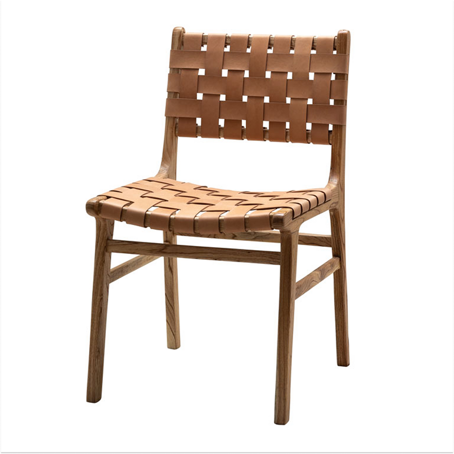 Itura Woven Leather & Mango Wood Dining Chair