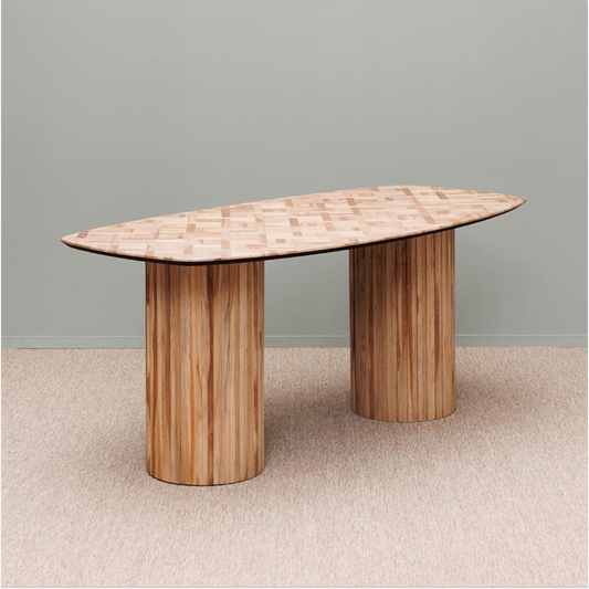 Alezan Oval Dining Table in Recycled Teak