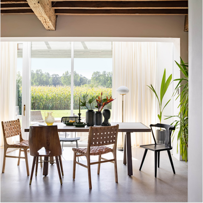 Itura Woven Leather & Mango Wood Dining Chair