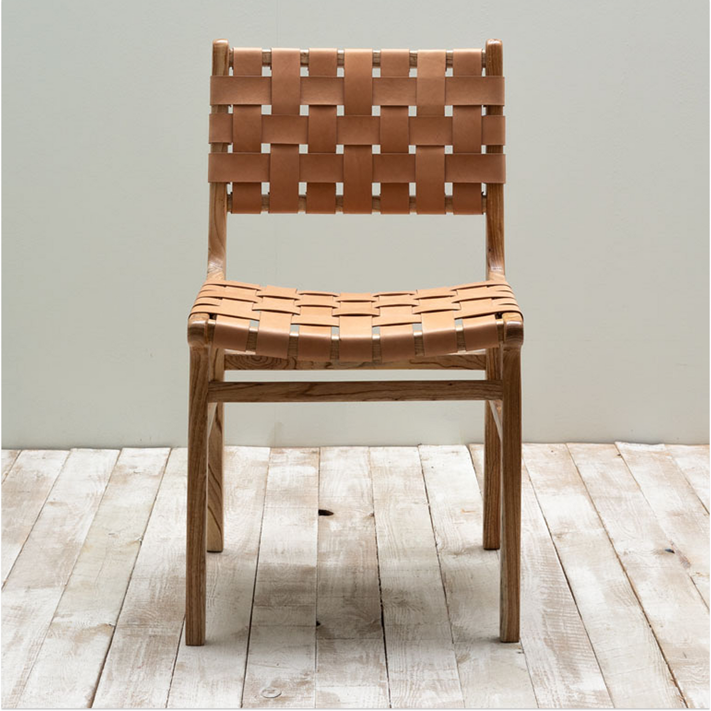 Itura Woven Leather & Mango Wood Dining Chair