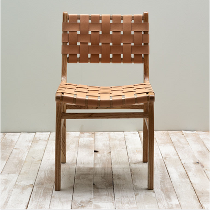 Itura Woven Leather & Mango Wood Dining Chair