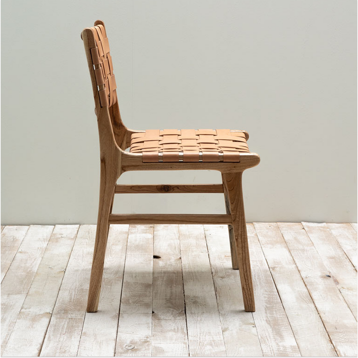 Itura Woven Leather & Mango Wood Dining Chair