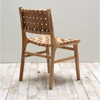 Itura Woven Leather & Mango Wood Dining Chair