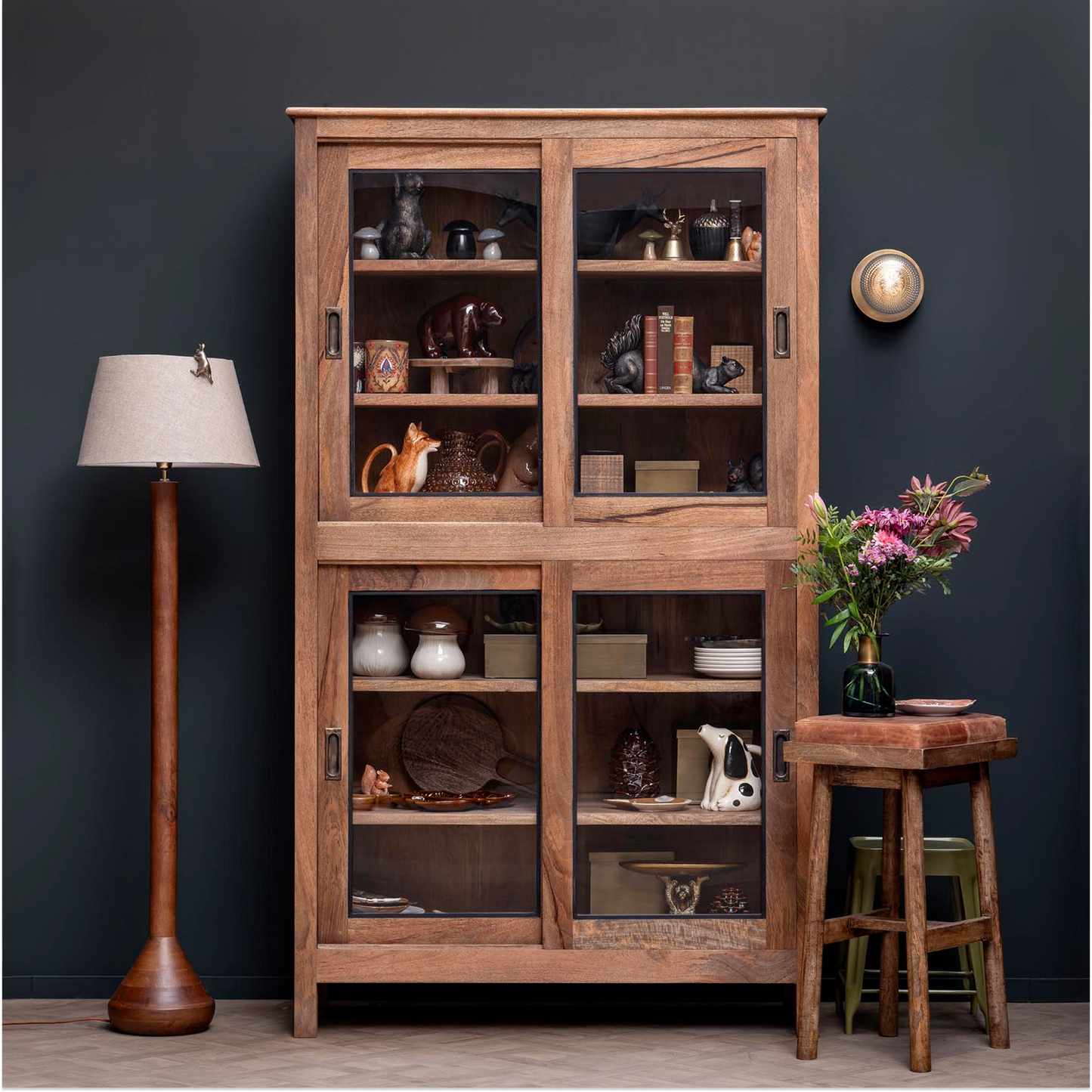 Gustave Sliding Door Display Cabinet