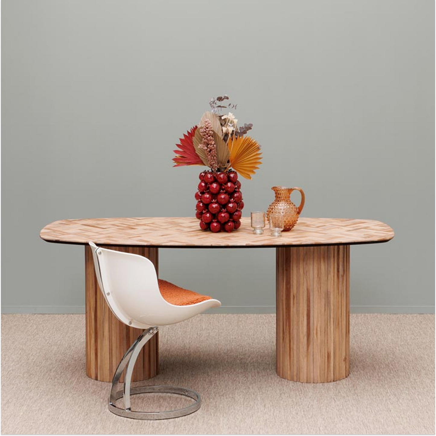 Alezan Oval Dining Table in Recycled Teak
