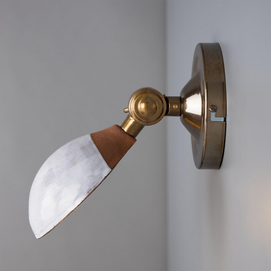 Coco Adjustable Ceramic Wall Light, Terracotta and White Glaze