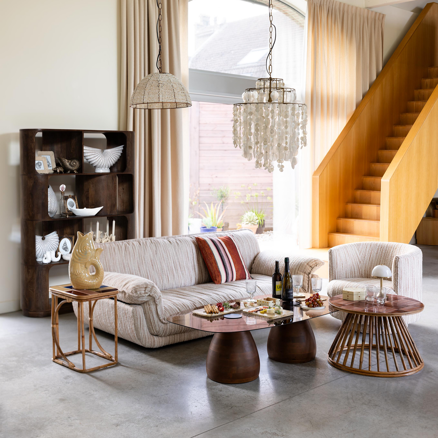 Serena Striped Barrel Armchair