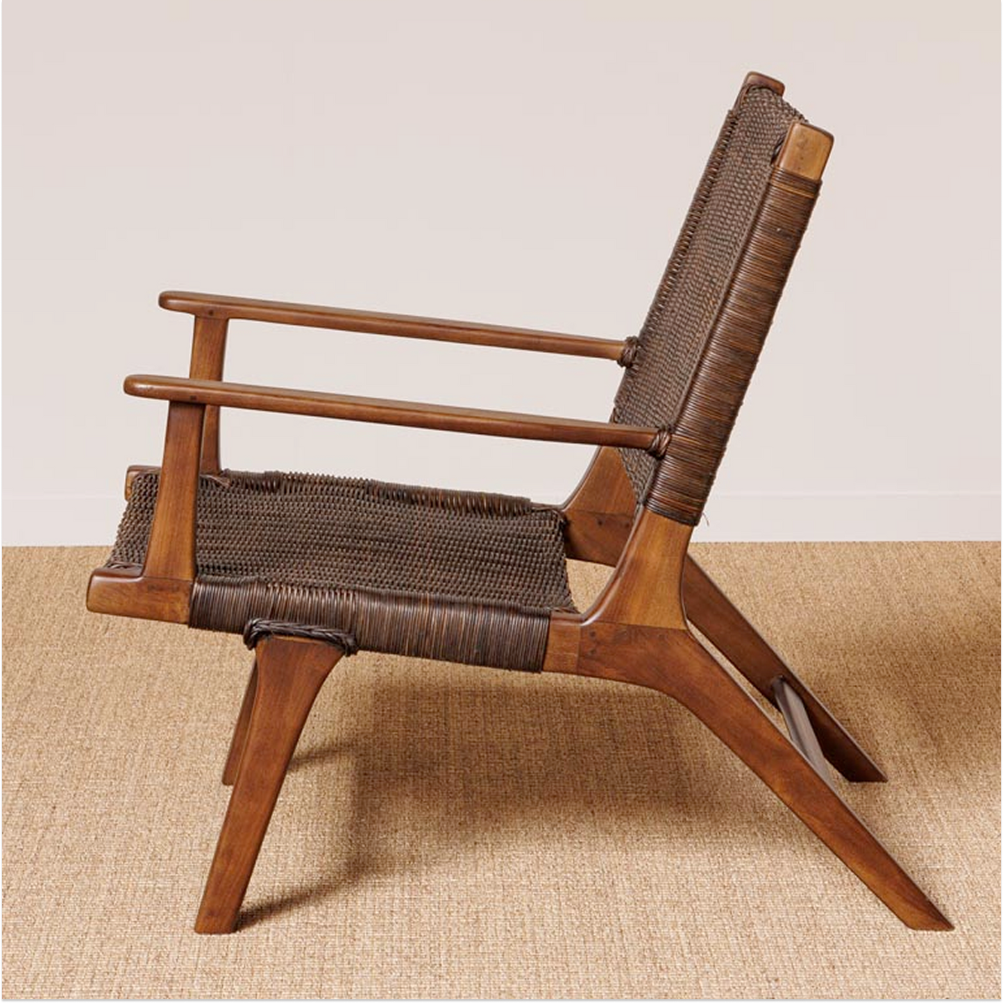 Otis Rattan & Teak Armchair