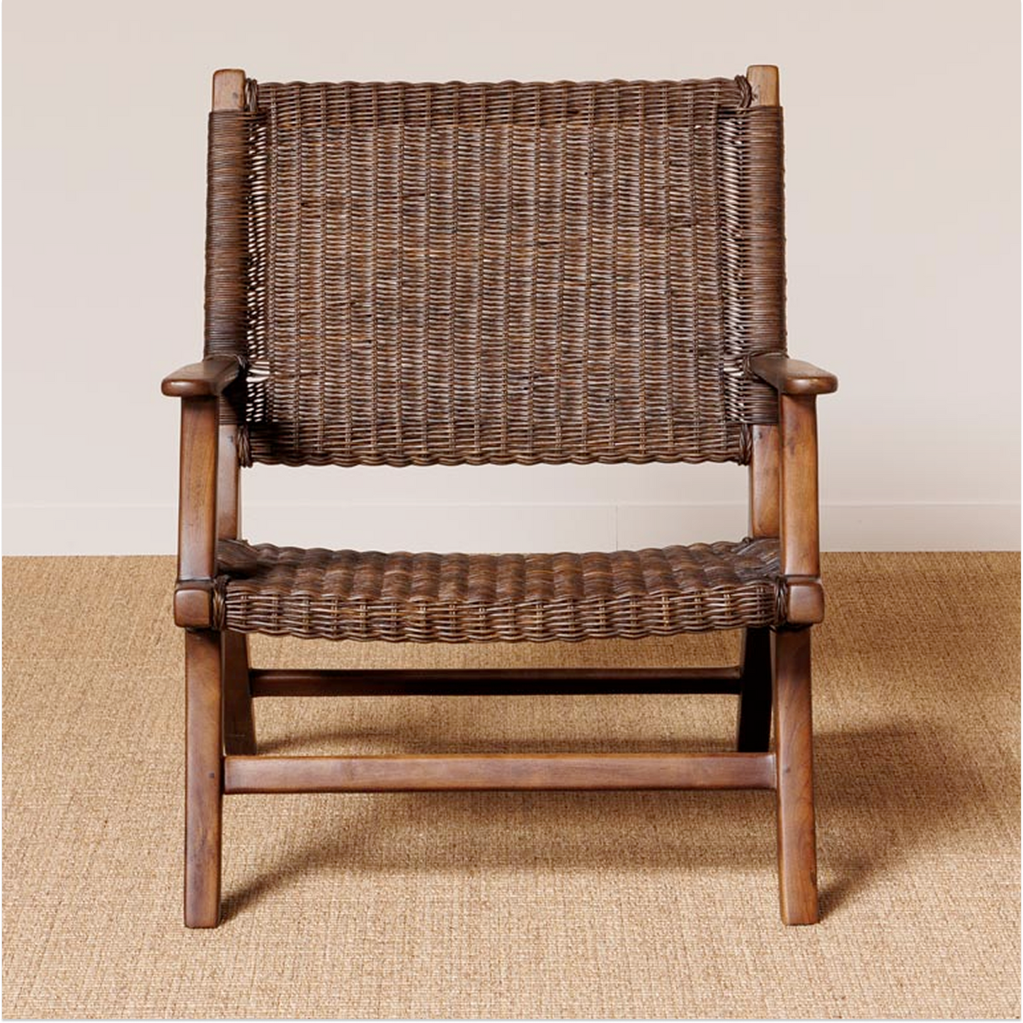 Otis Rattan & Teak Armchair