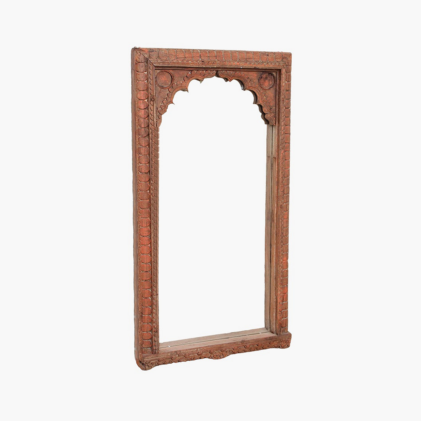 Orange & Carved Temple Mirror