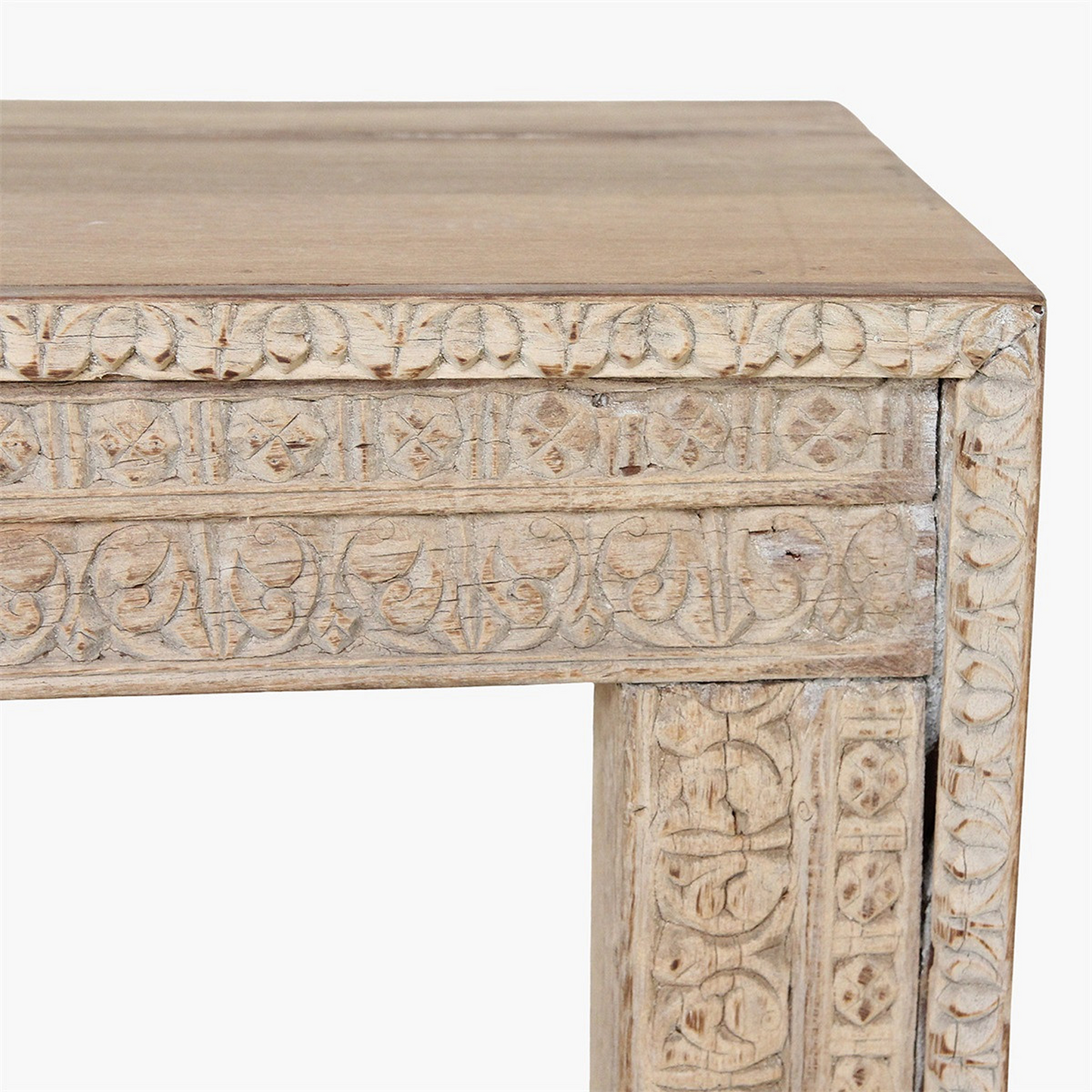 Console Full Carved Limewash