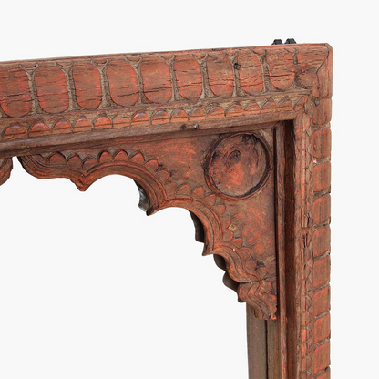 Orange & Carved Temple Mirror