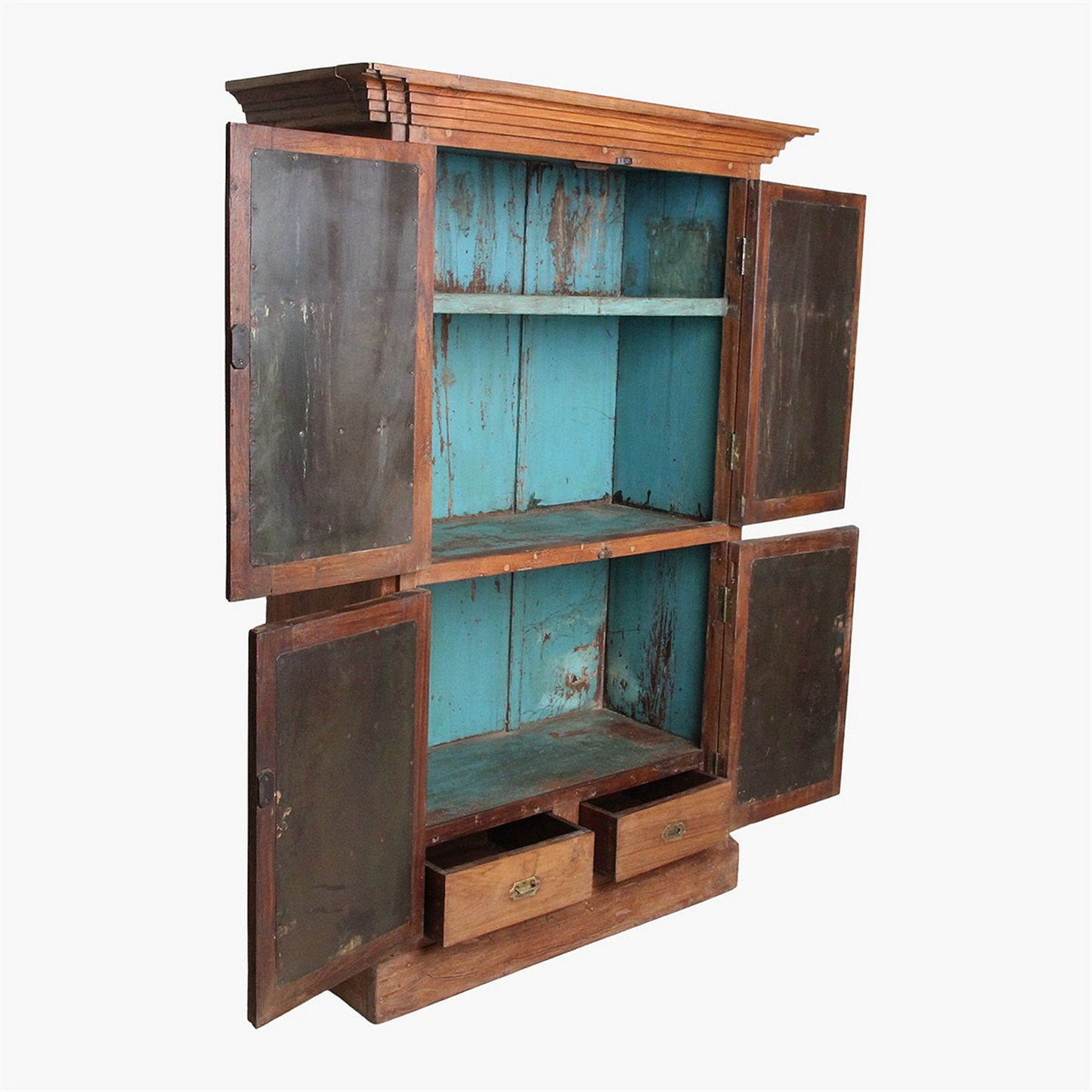 Solid Cabinet 4 Doors, Blue Inside