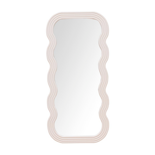 Large White Wavy Mirror Ziggy