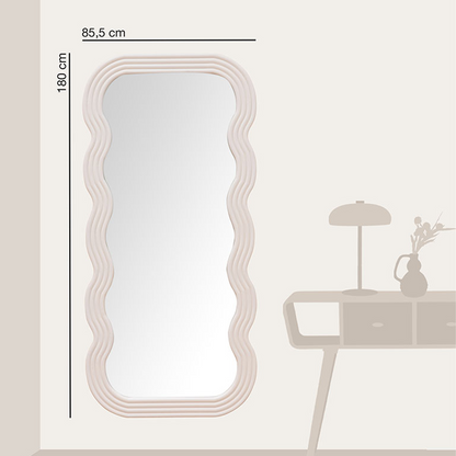 Large White Wavy Mirror Ziggy