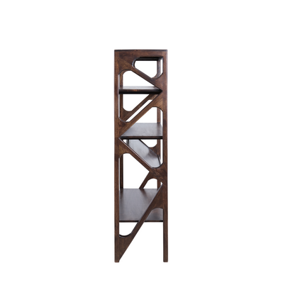 Yuki Open Cabinet Mango Wood in Choco Brown Glass