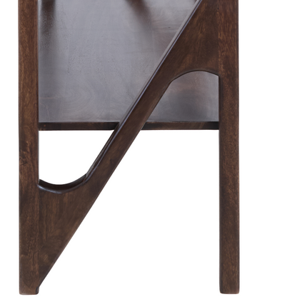 Yuki Open Cabinet Mango Wood in Choco Brown Glass