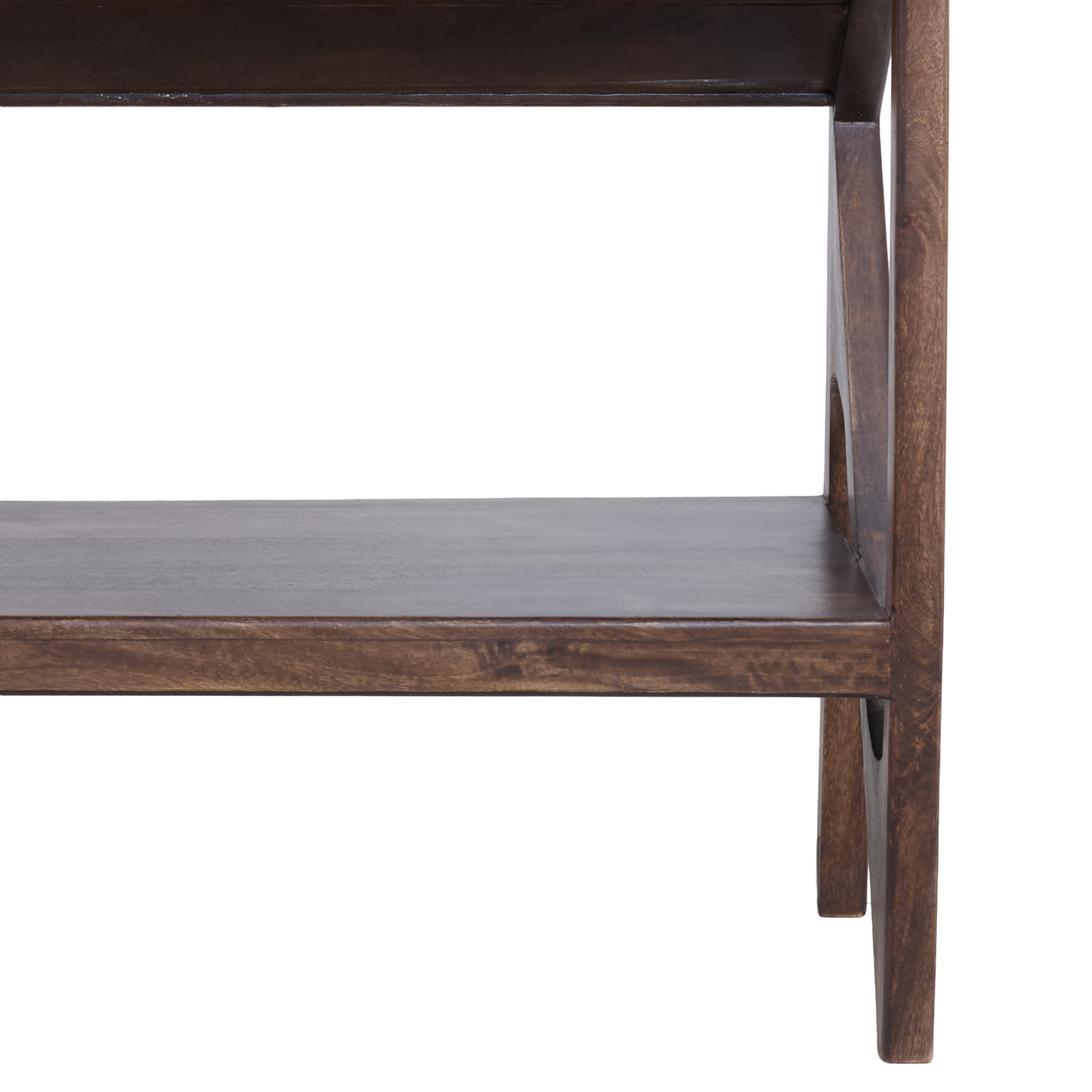 Yuki Open Cabinet Mango Wood in Choco Brown Glass