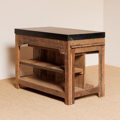 Black Marble Counter Greta with Sliding Table