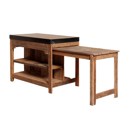 Black Marble Counter Greta with Sliding Table