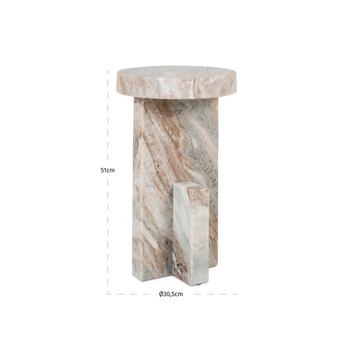 Sion End Table – Blush Beige