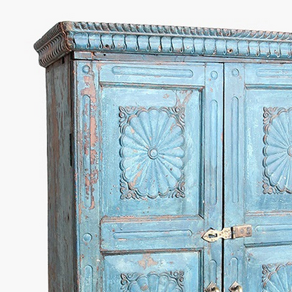 Blue 6-Panel Sunflower Cabinet