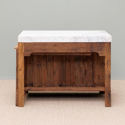 White Marble Counter Greta with Sliding Table