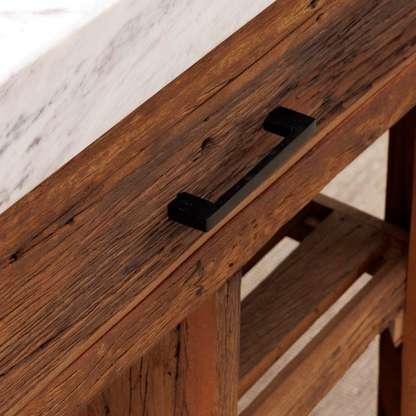 White Marble Counter Greta with Sliding Table