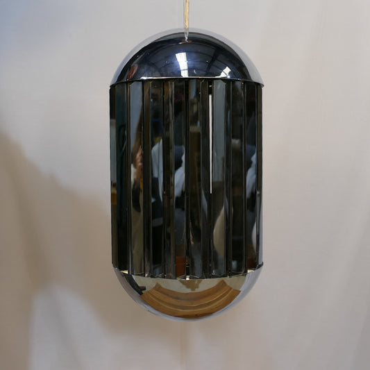 Smoked Glass and Chrome Wall Light Fixture