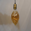 Amber Ribbed Glass Pendant Light Bulb