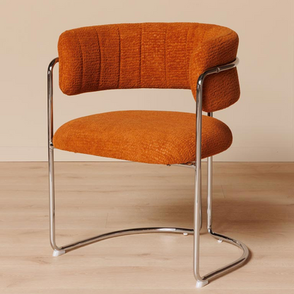London Brown Chrome Armchair