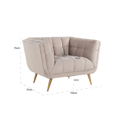 Huxley Khaki 1 Seater Sofa