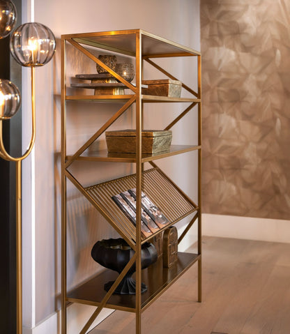 Ezra Antique Bronze Open Cabinet