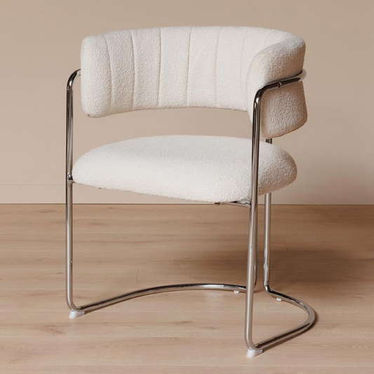 London White Chrome Armchair (Sold as Pair)