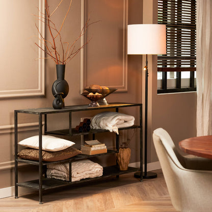 Ylaya Console Table Matt Black-Gold