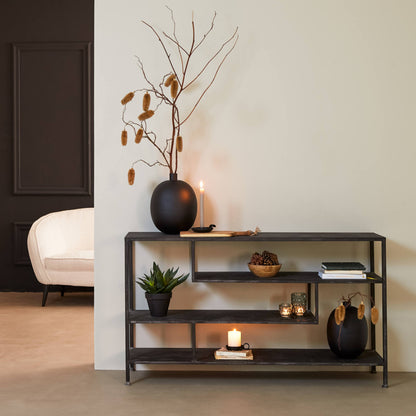Ylaya Console Table Matt Black-Gold