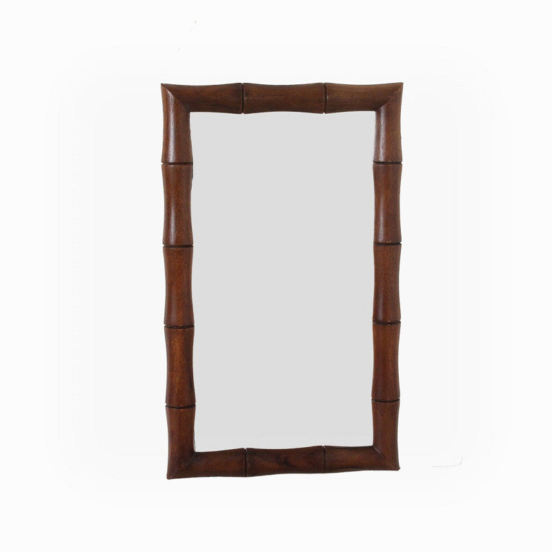 Faux Bamboo Mirror Brown