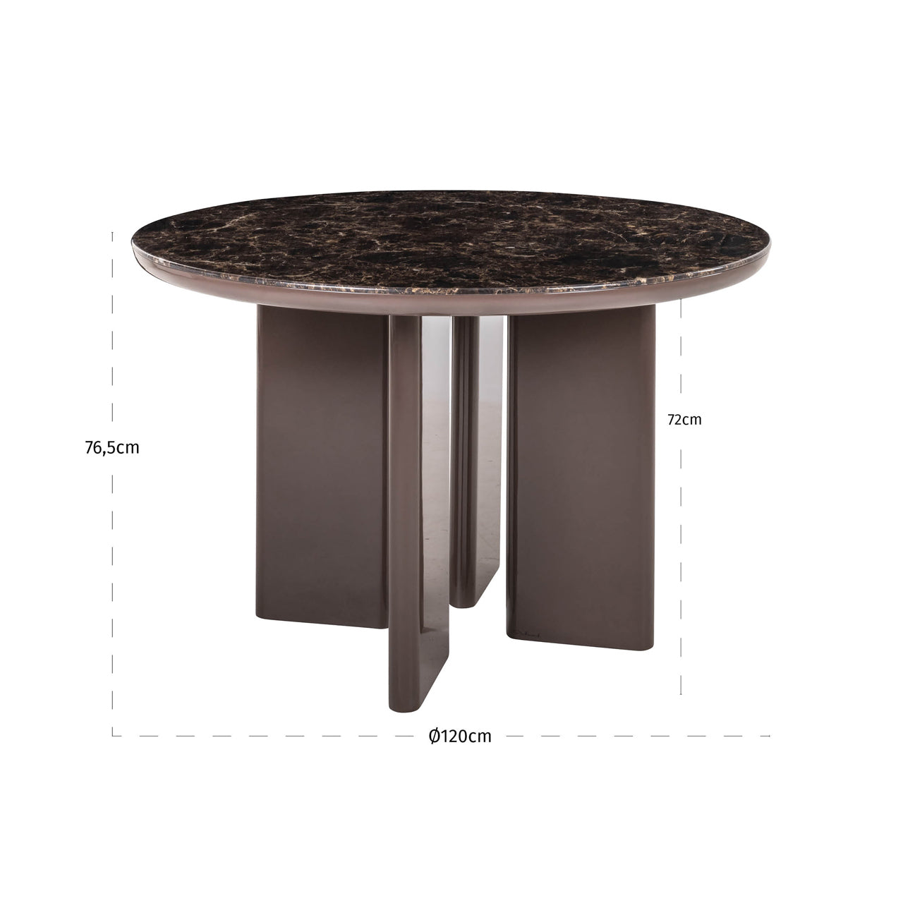 Round Dining table Almundi Chocolate Brown