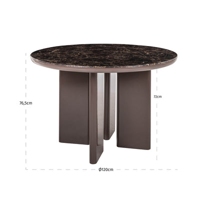 Round Dining table Almundi Chocolate Brown