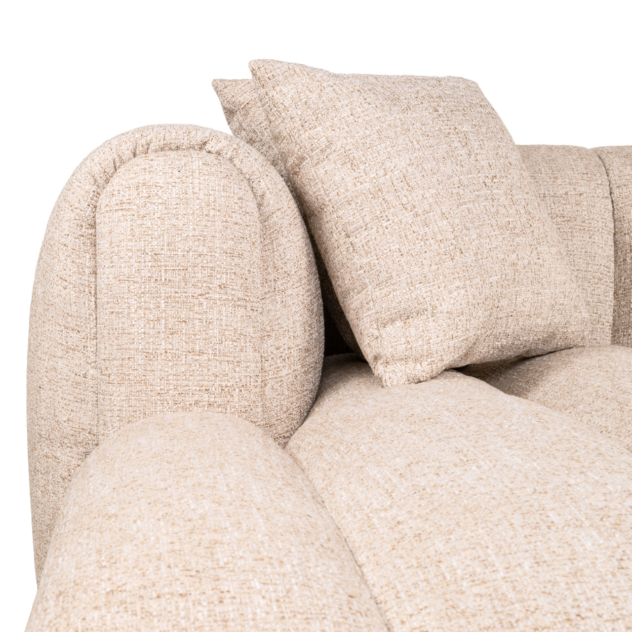 Sofa Novaro Cream Tweed Lounge Left Fire Retardant