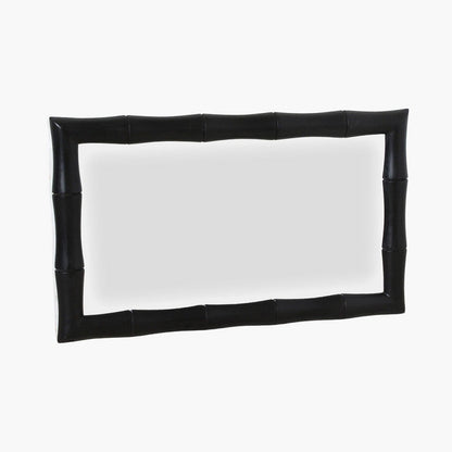 Faux Bamboo Mirror Black