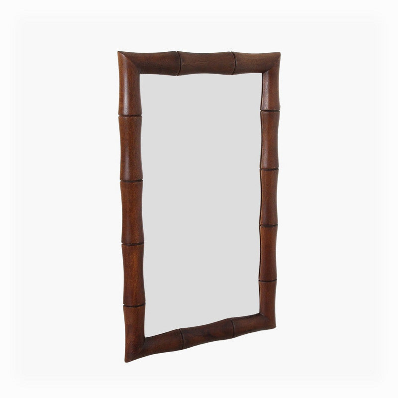 Faux Bamboo Mirror Brown