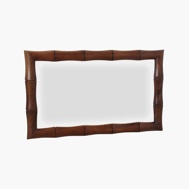 Faux Bamboo Mirror Brown