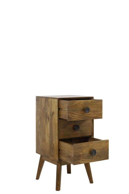 Espita Wood Oil Brown Cabinet with 3 Drawers